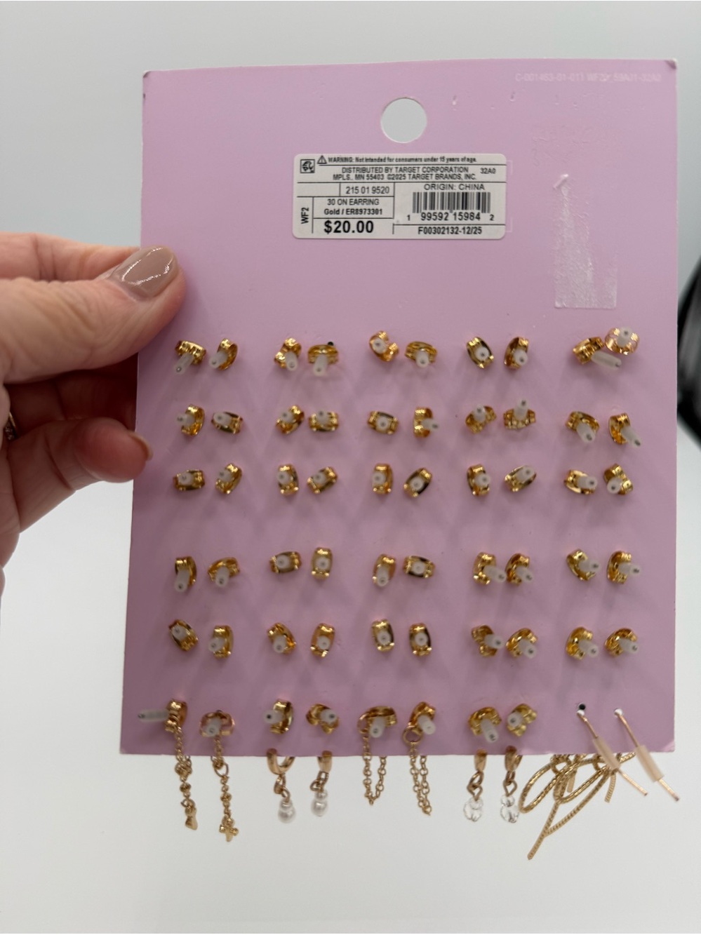 3 Wild Fable Gold-Tone Mixed Earring Sets with Rhinestones Pearl and Red Accents - Picture 7 of 8